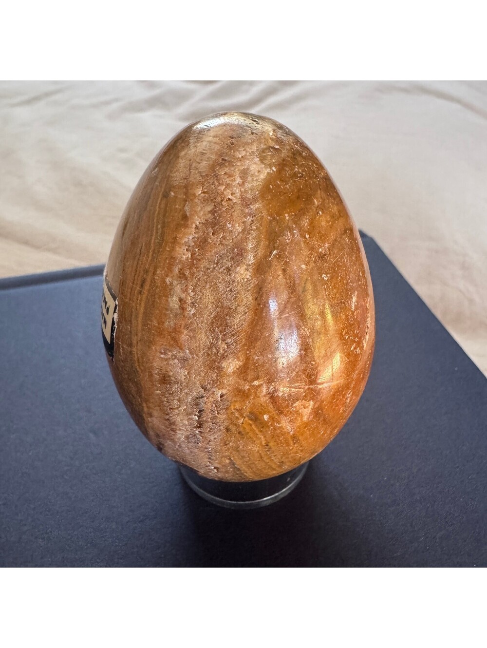 Vintage Honey Onyx Egg Brown Calcite Aragonite Stone Paperweight